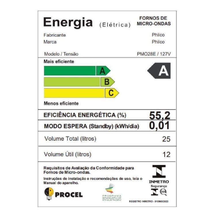 Micro-Ondas Philco Espelhado/Branco 25L 127V PMO28E | Mais Que Eletro